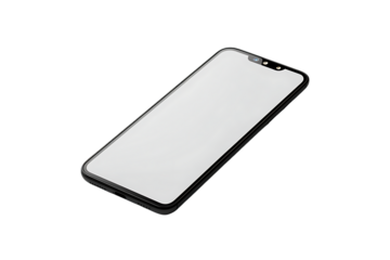 Smartphone Screen Protector, Black Frame, Isolated White Background
