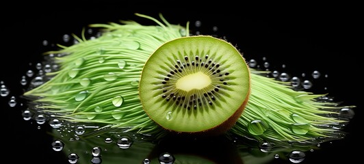 Paper quilling kiwi fruit vector, ai generative