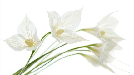 Fototapeta premium White Egret Orchid (Habenaria radiata) isolated on white background