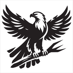Obraz premium Majestic Eagle Crest Silhouette, Eagle heraldry silhouettes