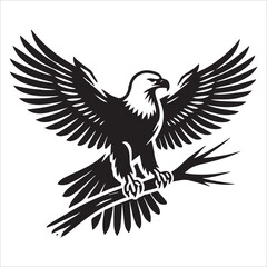 Fototapeta premium Majestic Eagle Crest Silhouette, Eagle heraldry silhouettes