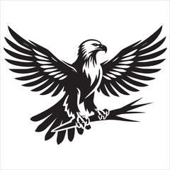 Fototapeta premium Majestic Eagle Crest Silhouette, Eagle heraldry silhouettes