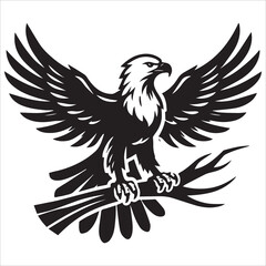 Fototapeta premium Majestic Eagle Crest Silhouette, Eagle heraldry silhouettes