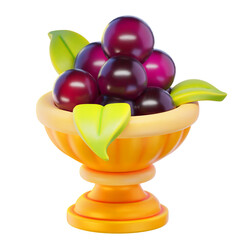 communion wine 3d render icon, easter illustration