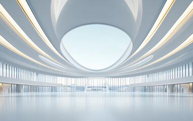 Naklejka premium Minimalist modern architecture and spatial structure 