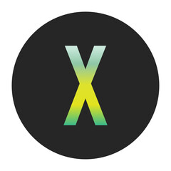 Minimalist Capital Letter X with Green and Yellow Gradient on a Black Circle Symbolizing Sustainability and World Environment Day