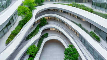 Beautiful design of modern office company in the morning