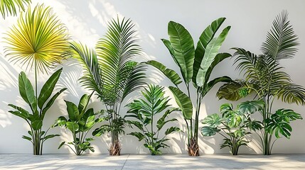 Lush Tropical Plants Interior Design Stock Photo