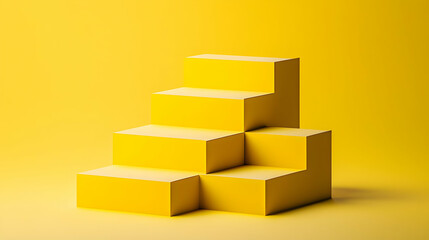 Geometric Yellow Steps Platform Display