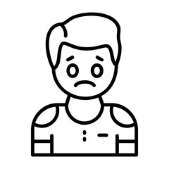 Shame Outline Style Emotion Icon