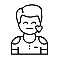 Compassion Outline Style Emotion Icon