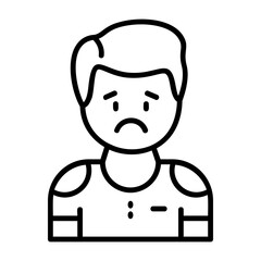 Grief Outline Style Emotion Icon