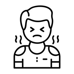 Discomfort Outline Style Emotion Icon