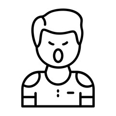 Hostility Outline Style Emotion Icon