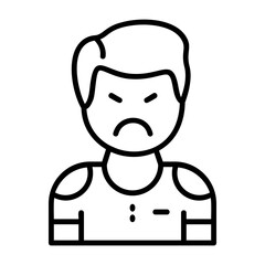 Impatience Outline Style Emotion Icon
