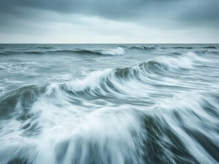 Fototapeta premium Ocean waves infrared photography with dreamy water textures and long exposure