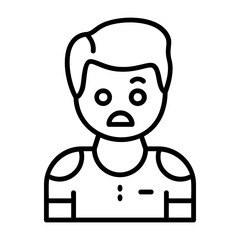 Displeasure Outline Style Emotion Icon