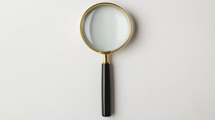 Elegant Magnifying Glass with Gold Rim and Black Handle