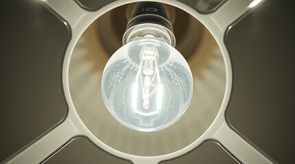 Close-Up of Halogen Bulb in Modern Fixture with Neutral White Glow and Reflective Surfaces
