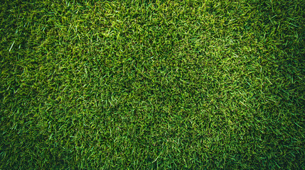 Fototapeta premium Top-down view of vibrant green grass texture, ideal for nature backgrounds and eco-themed design projects.