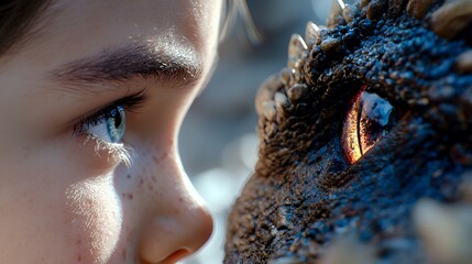 Child and dragon gaze