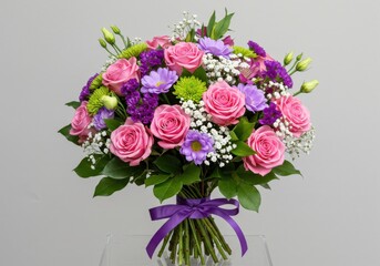 Vibrant floral bouquet pink roses