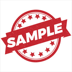 Sample stamp icon grunge distressed style