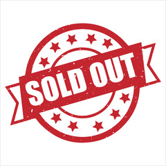 Sold out round stamp icon grunge distressed style