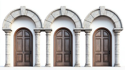 Obraz premium Arched doorways isolated on white background