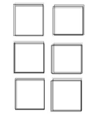 Illustration of a group of paintings on a white background. In flat style