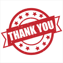 Thank you round stamp icon grunge distressed style
