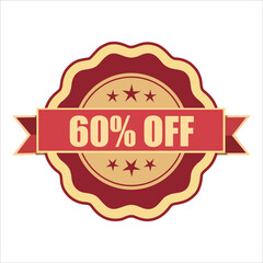60 percent or percentage image for discount promotion sale