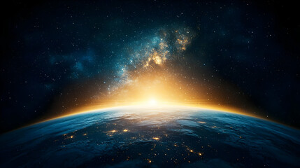 Obraz premium Earth Sunrise From Space