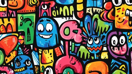 Colorful Cartoon Character Pattern