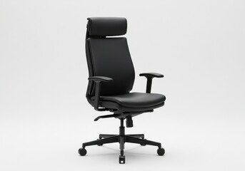 Fototapeta premium Black leather executive office chair