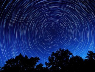 Fototapeta premium Star trails with light painting and celestial theme