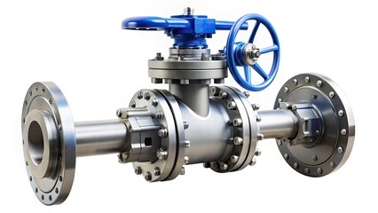 Low Light Industrial Photography: Motorized Valve Control in Factory Pipeline - Automated Fluid Control System