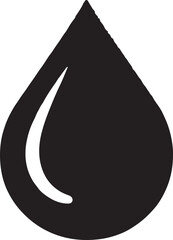 Sleek Black Oil Droplet Icon Clean Vector Design for Fuel & Petroleum