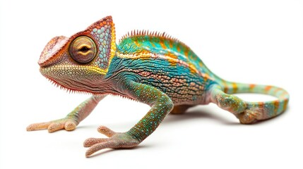 Obraz premium Chameleon isolated on white background