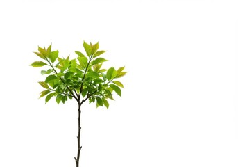 Tree branch fresh green leaves