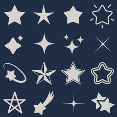 16 set of stars icon sheet