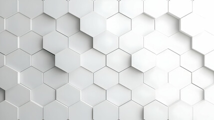 Naklejka premium Abstract White Hexagon Geometric Pattern Background