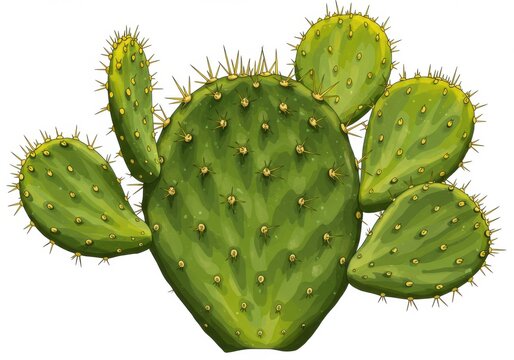 recommend clip art: Vibrant prickly pear cactus botanical