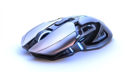 Sleek and Futuristic Gaming Mouse Showcasing Advanced Technology and Ergonomic Design for Modern Gamers