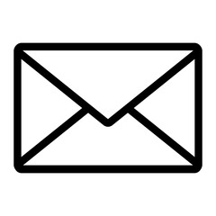 Email Envelope Message Digital Marketing Business Icon Black and White Outline