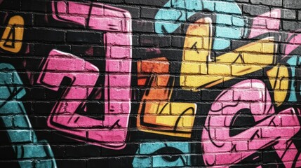 Obraz premium Colorful Graffiti on Brick Wall (3)