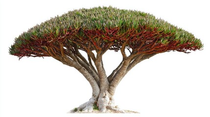 Naklejka premium Dragonâ€™s Blood Tree (Dracaena cinnabari) isolated on white background
