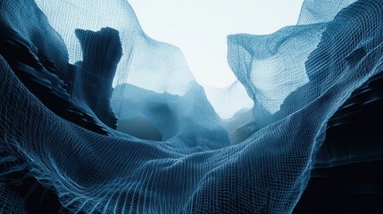 Obraz premium Abstract Networked Mountain Pass