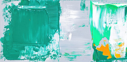Abstract green forest on grey background, showcasing vibrant acrylic paint textures that evoke sense of creativity and artistic expression