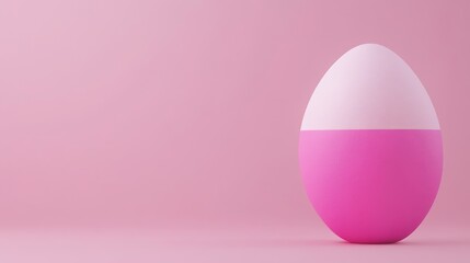 Vibrant Pink and White Easter Egg Design. Minimalist, Modern, and Cute